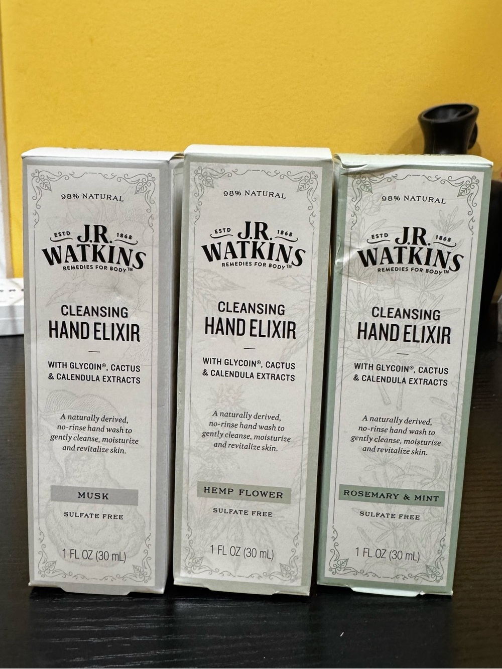 JR Watkins - discontinued Hand Elixir — Musk, Hemp Flower Rosemary Mint BN&S
